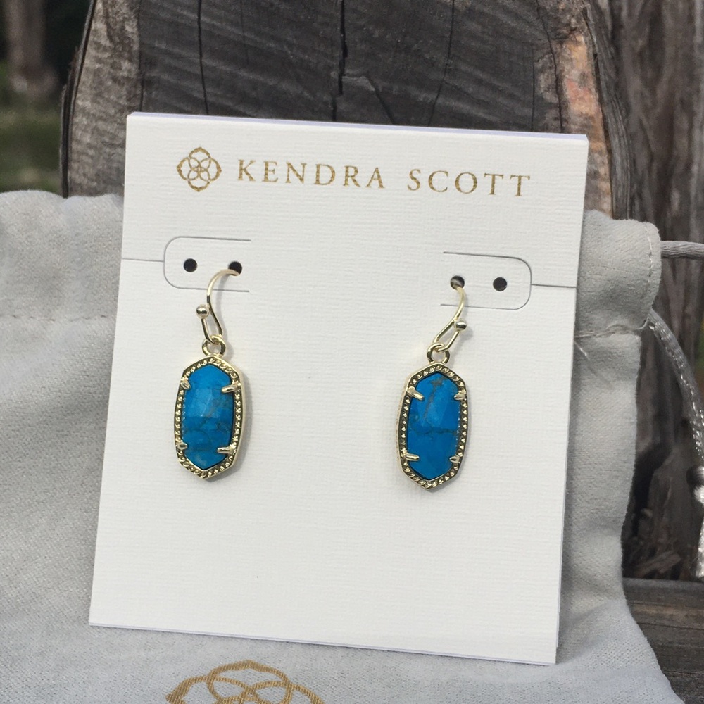 NWT Kendra Scott Lee Aqua Howlite Earrings